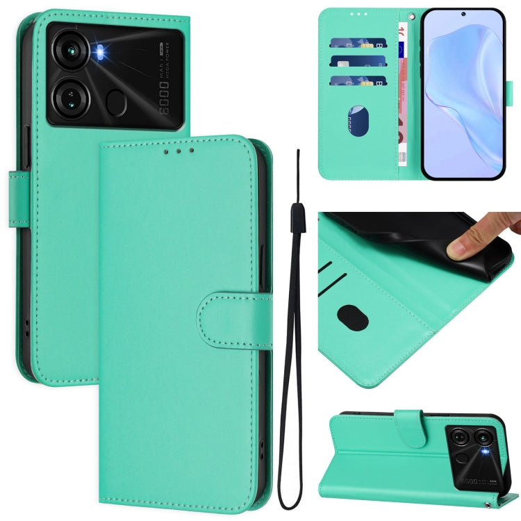 Skin Feel Solid Color Leather Phone Case with Lanyard, For itel S18 / Vision 5, For itel P40