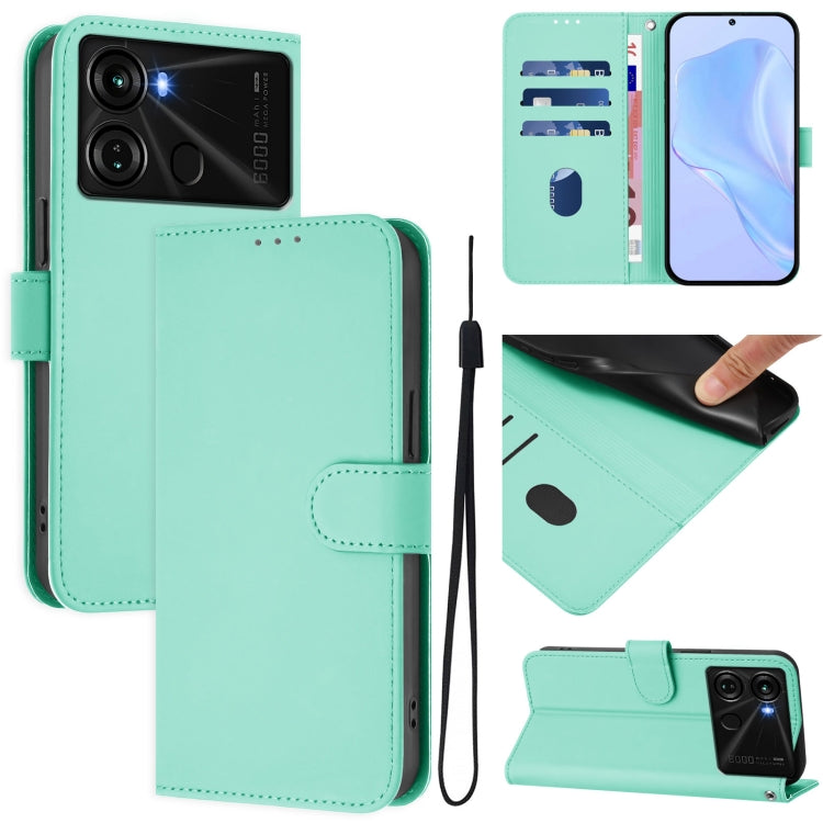 Skin Feel Solid Color Leather Phone Case with Lanyard, For itel S18 / Vision 5, For itel P40