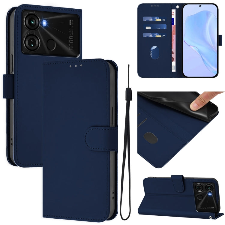Skin Feel Solid Color Leather Phone Case with Lanyard, For itel S18 / Vision 5, For itel P40