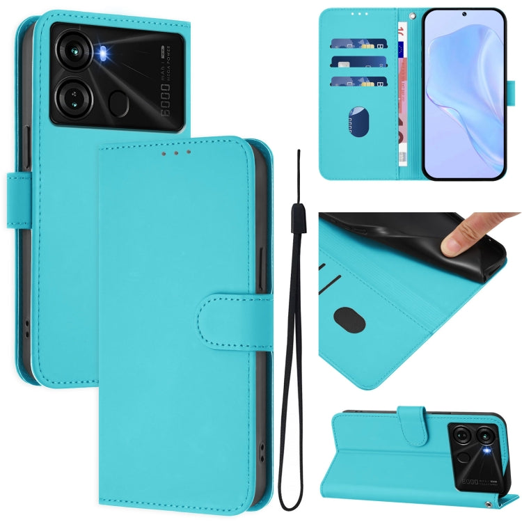 Skin Feel Solid Color Leather Phone Case with Lanyard, For itel S18 / Vision 5, For itel P40
