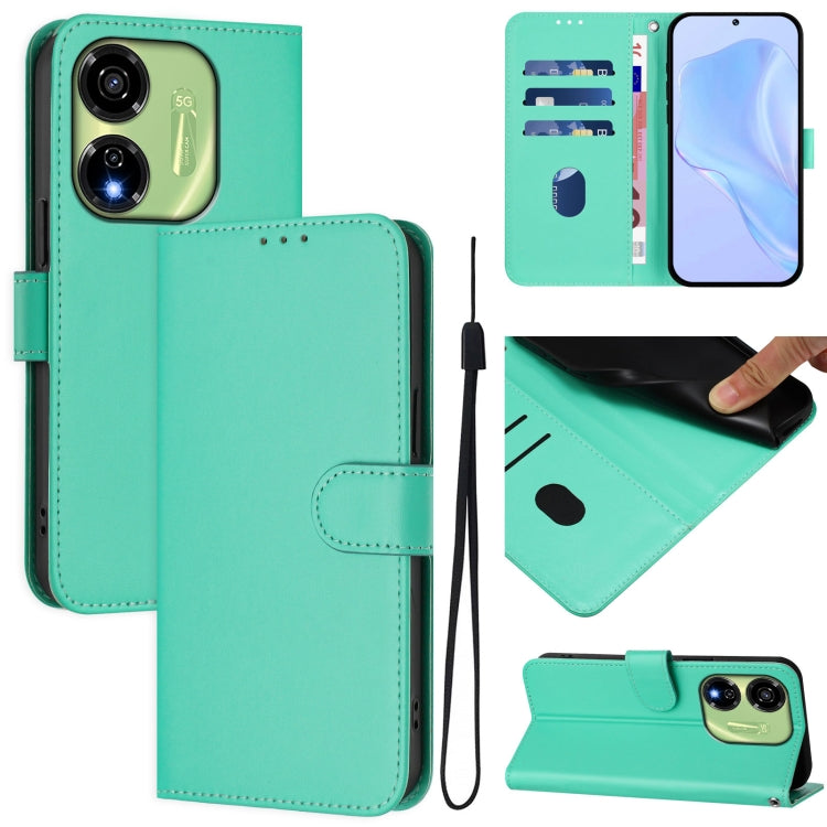 Skin Feel Solid Color Leather Phone Case with Lanyard, For itel P55 5G, For itel RS4
