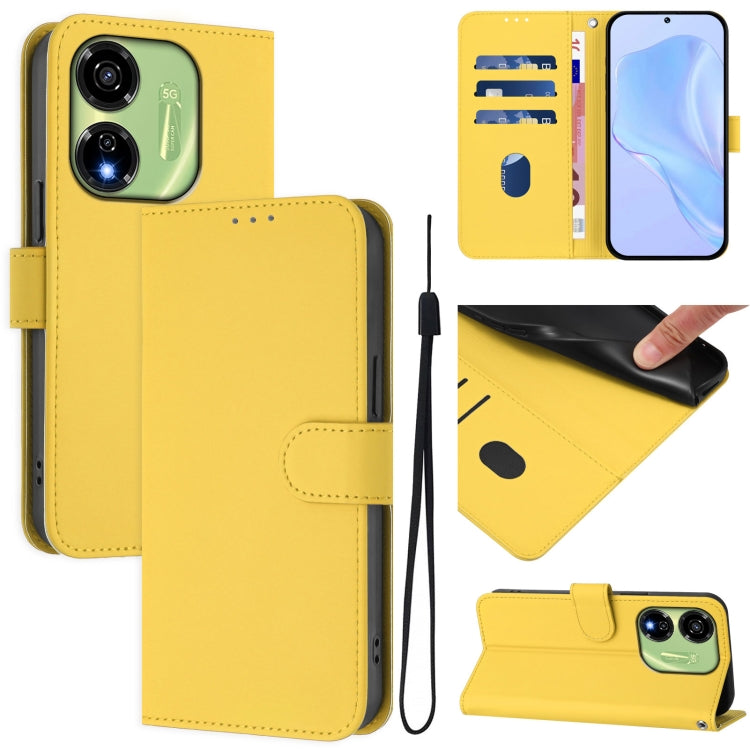 Skin Feel Solid Color Leather Phone Case with Lanyard, For itel P55 5G, For itel RS4