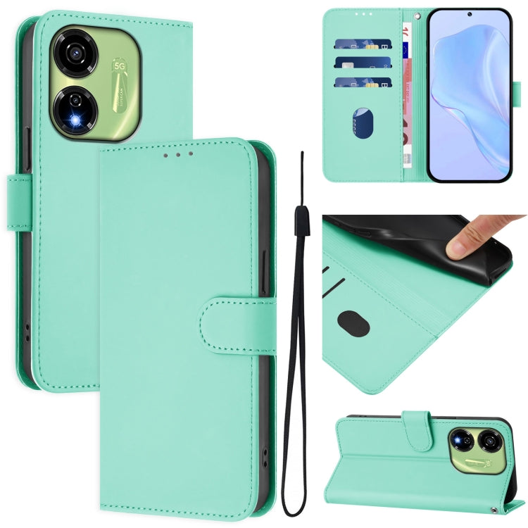 Skin Feel Solid Color Leather Phone Case with Lanyard, For itel P55 5G, For itel RS4
