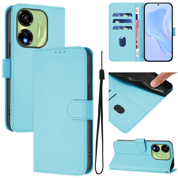 Skin Feel Solid Color Leather Phone Case with Lanyard, For itel P55 5G, For itel RS4