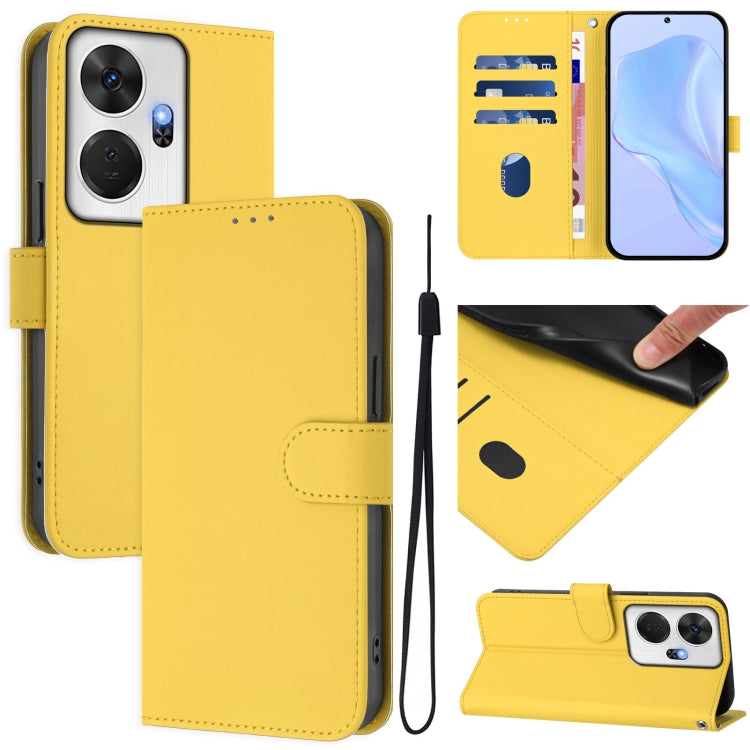 Skin Feel Solid Color Leather Phone Case with Lanyard, For itel S24, For itel P55+