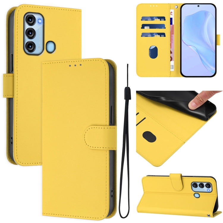 Skin Feel Solid Color Leather Phone Case with Lanyard, For itel P38 / Vision 3, For itel S17