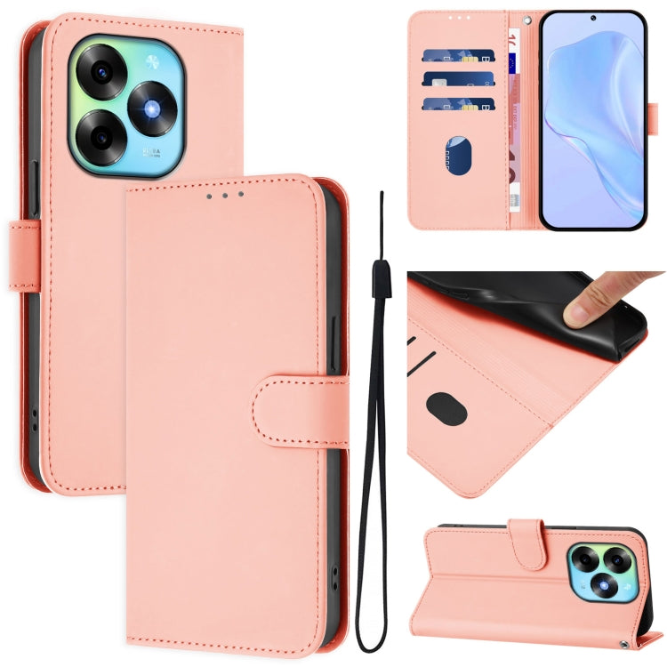 Skin Feel Solid Color Leather Phone Case with Lanyard, For itel S23+, For itel S23