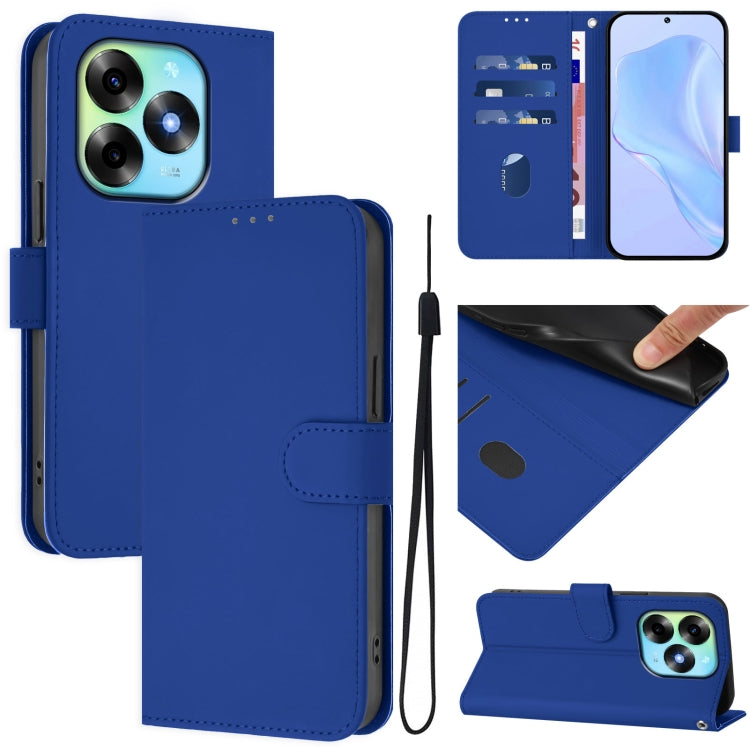 Skin Feel Solid Color Leather Phone Case with Lanyard, For itel S23+, For itel S23