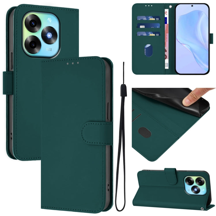 Skin Feel Solid Color Leather Phone Case with Lanyard, For itel S23+, For itel S23
