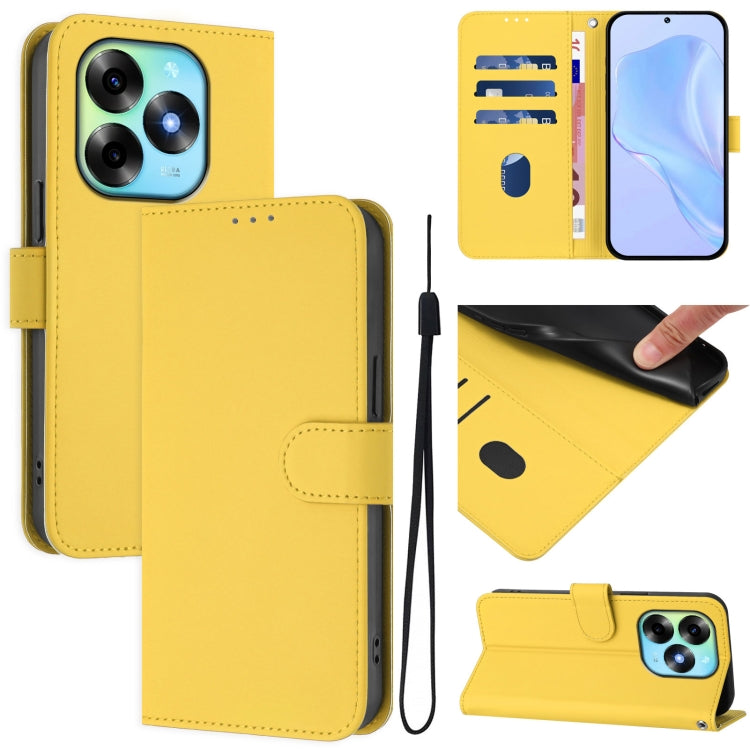 Skin Feel Solid Color Leather Phone Case with Lanyard, For itel S23+, For itel S23