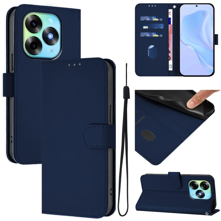 Skin Feel Solid Color Leather Phone Case with Lanyard, For itel S23+, For itel S23