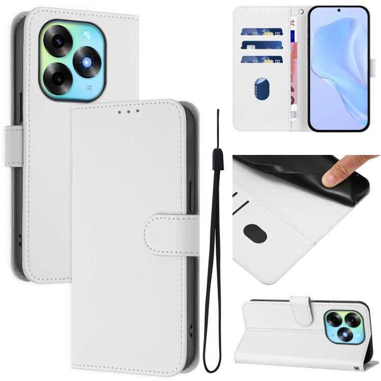 Skin Feel Solid Color Leather Phone Case with Lanyard, For itel S23+, For itel S23