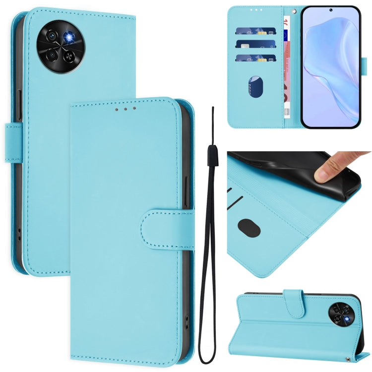 Skin Feel Solid Color Leather Phone Case with Lanyard, For itel S23+, For itel S23