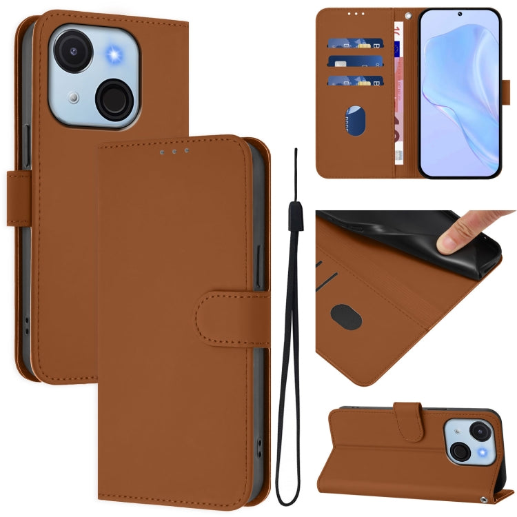 Skin Feel Solid Color Leather Phone Case with Lanyard, For itel A80 4G, For itel A50C