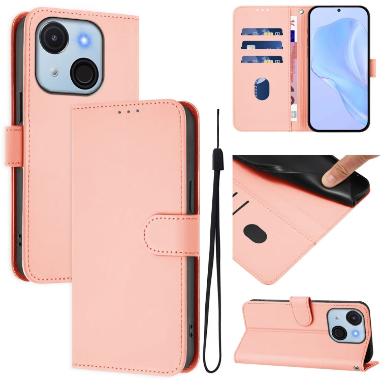 Skin Feel Solid Color Leather Phone Case with Lanyard, For itel A80 4G, For itel A50C