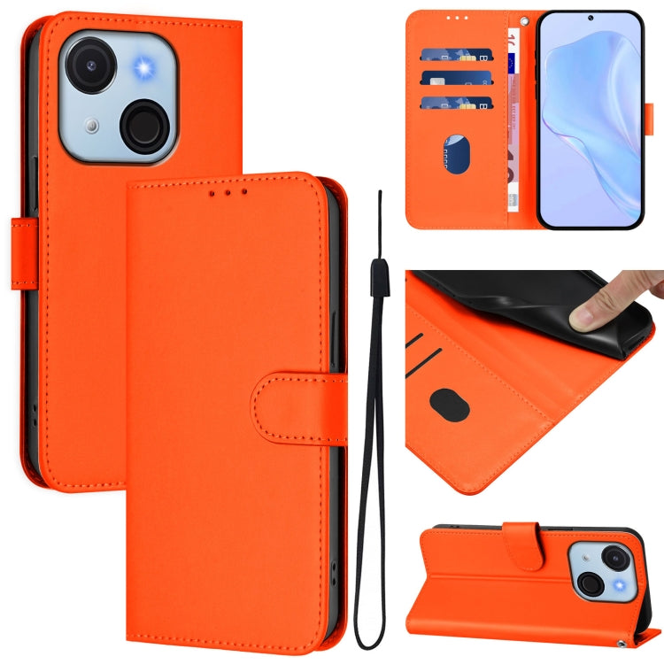 Skin Feel Solid Color Leather Phone Case with Lanyard, For itel A80 4G, For itel A50C