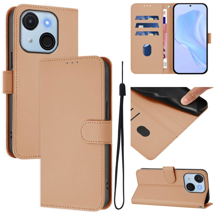Skin Feel Solid Color Leather Phone Case with Lanyard, For itel A80 4G, For itel A50C