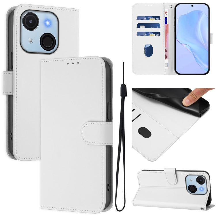 Skin Feel Solid Color Leather Phone Case with Lanyard, For itel A80 4G, For itel A50C