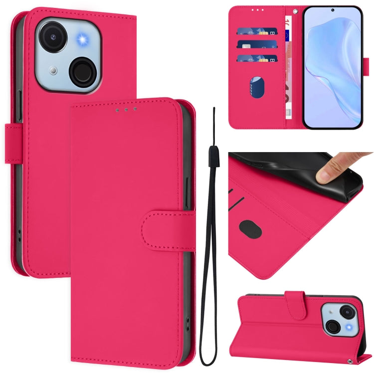 Skin Feel Solid Color Leather Phone Case with Lanyard, For itel A80 4G, For itel A50C