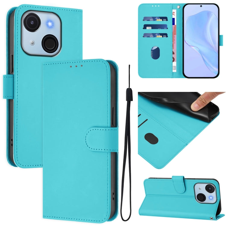 Skin Feel Solid Color Leather Phone Case with Lanyard, For itel A80 4G, For itel A50C