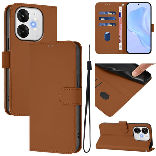 Skin Feel Solid Color Leather Phone Case with Lanyard, For itel A80 4G, For itel A50C