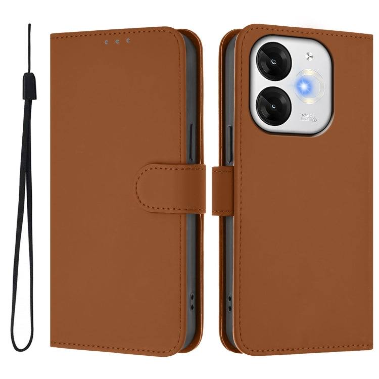 Skin Feel Solid Color Leather Phone Case with Lanyard, For itel A80 4G, For itel A50C