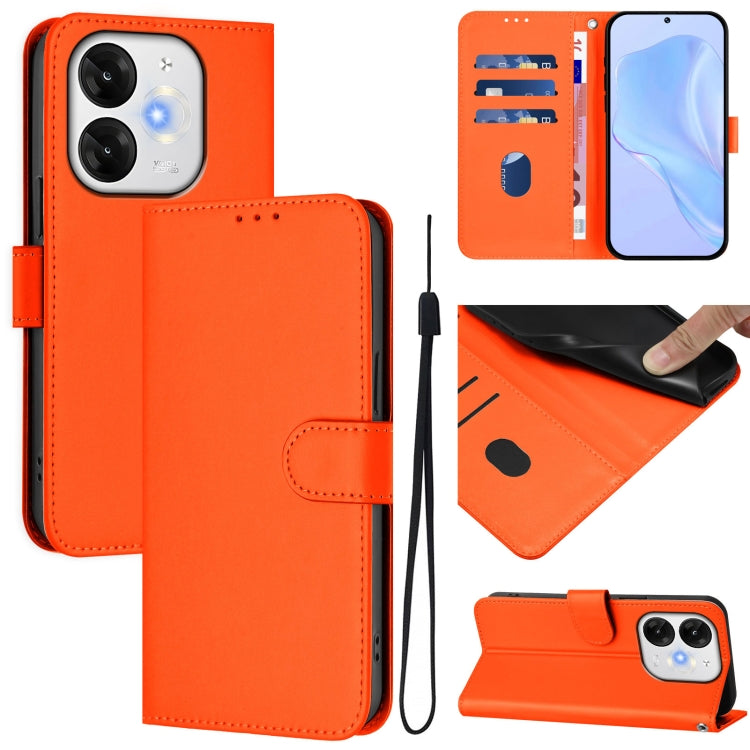 Skin Feel Solid Color Leather Phone Case with Lanyard, For itel A80 4G, For itel A50C