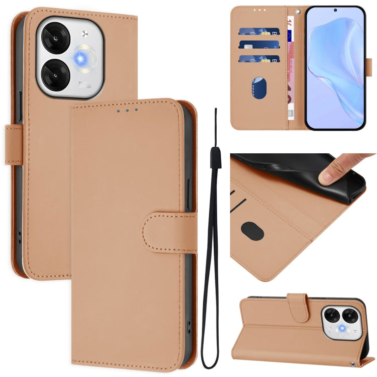 Skin Feel Solid Color Leather Phone Case with Lanyard, For itel A80 4G, For itel A50C