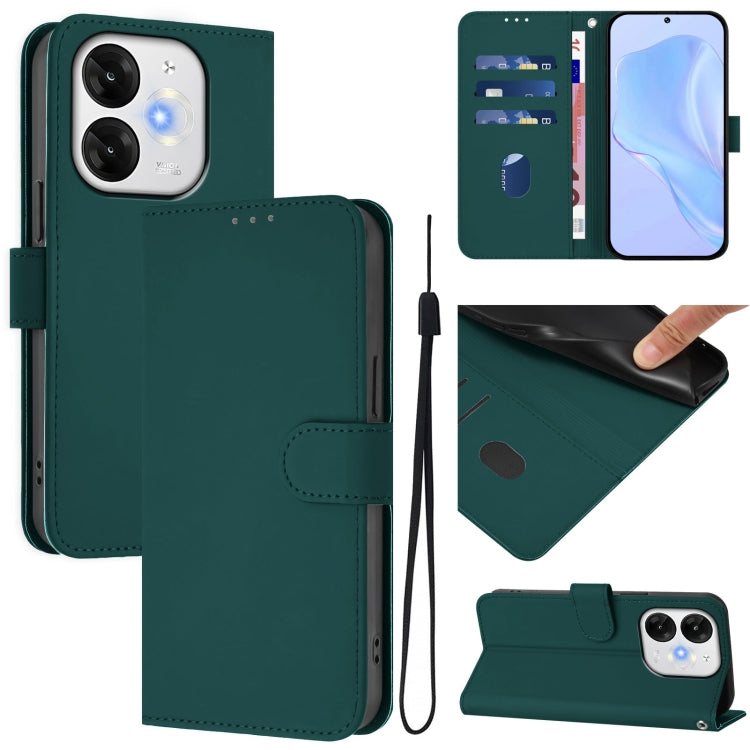 Skin Feel Solid Color Leather Phone Case with Lanyard, For itel A80 4G, For itel A50C
