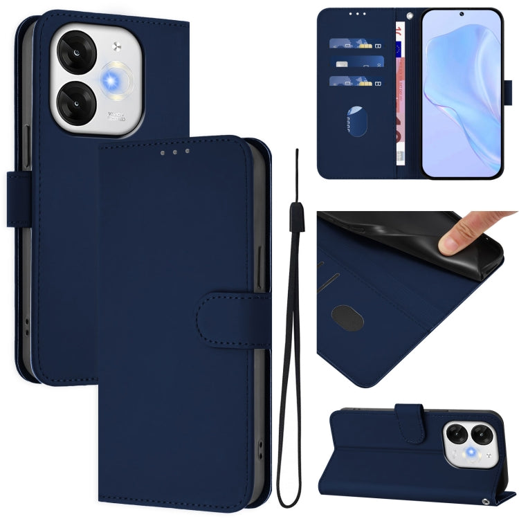 Skin Feel Solid Color Leather Phone Case with Lanyard, For itel A80 4G, For itel A50C