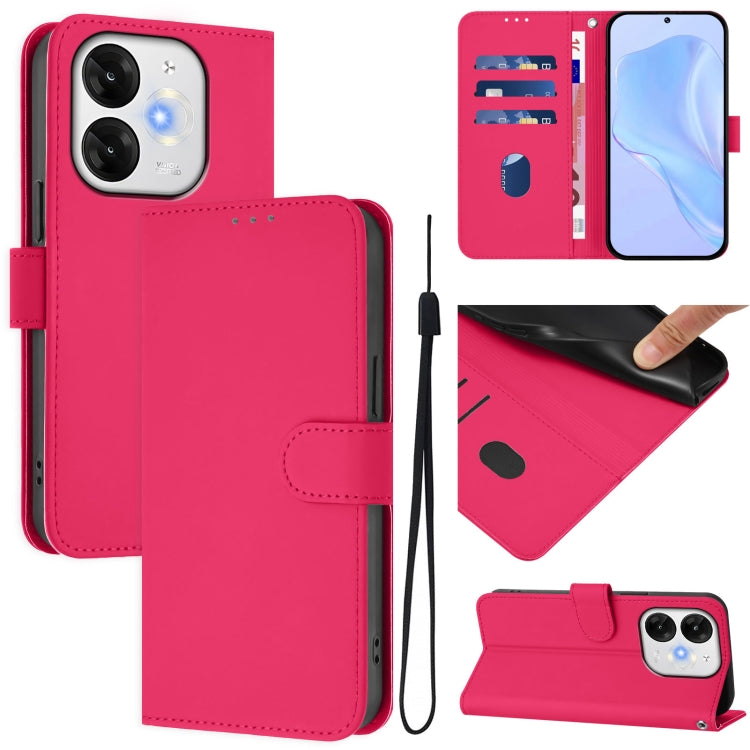 Skin Feel Solid Color Leather Phone Case with Lanyard, For itel A80 4G, For itel A50C