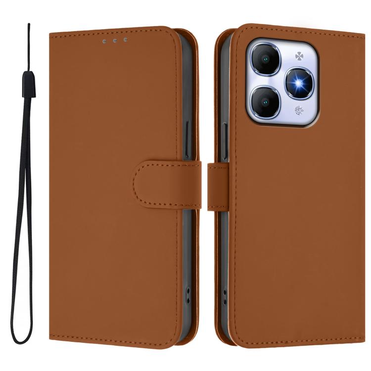 Skin Feel Solid Color Leather Phone Case with Lanyard, For itel A90 4G, For itel City 100