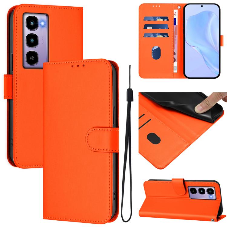 Skin Feel Solid Color Leather Phone Case with Lanyard, For itel A90 4G, For itel City 100