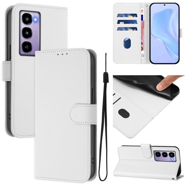 Skin Feel Solid Color Leather Phone Case with Lanyard, For itel A90 4G, For itel City 100
