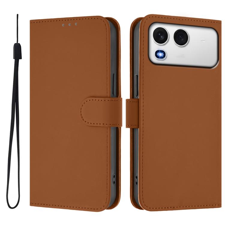 Skin Feel Solid Color Leather Phone Case with Lanyard, For itel A200 4G/A200+ 4G Global, For itel A95 5G