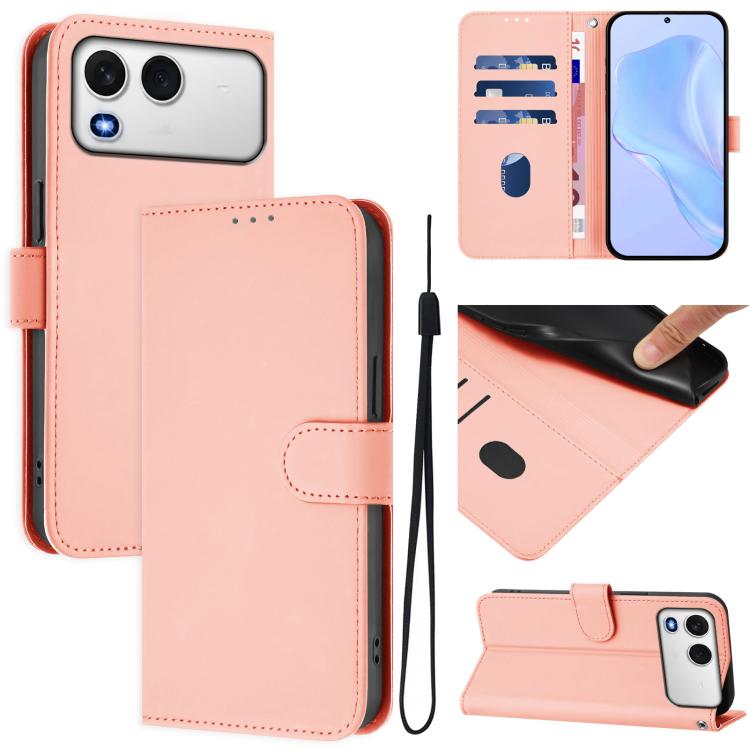 Skin Feel Solid Color Leather Phone Case with Lanyard, For itel A200 4G/A200+ 4G Global, For itel A95 5G