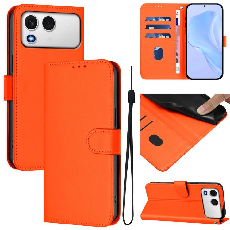 Skin Feel Solid Color Leather Phone Case with Lanyard, For itel A200 4G/A200+ 4G Global, For itel A95 5G