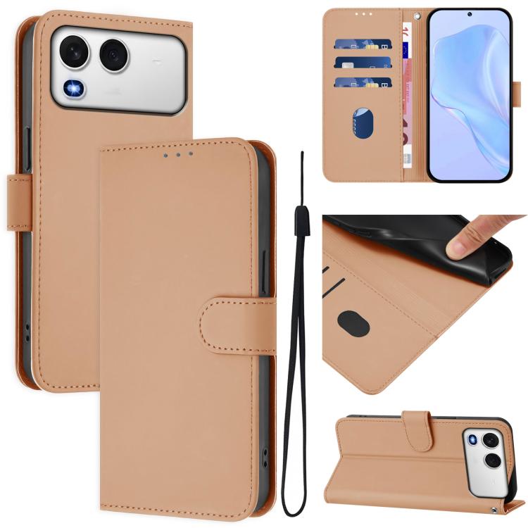 Skin Feel Solid Color Leather Phone Case with Lanyard, For itel A200 4G/A200+ 4G Global, For itel A95 5G