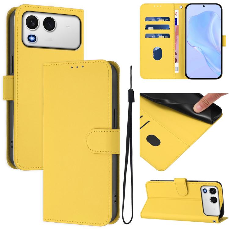 Skin Feel Solid Color Leather Phone Case with Lanyard, For itel A200 4G/A200+ 4G Global, For itel A95 5G