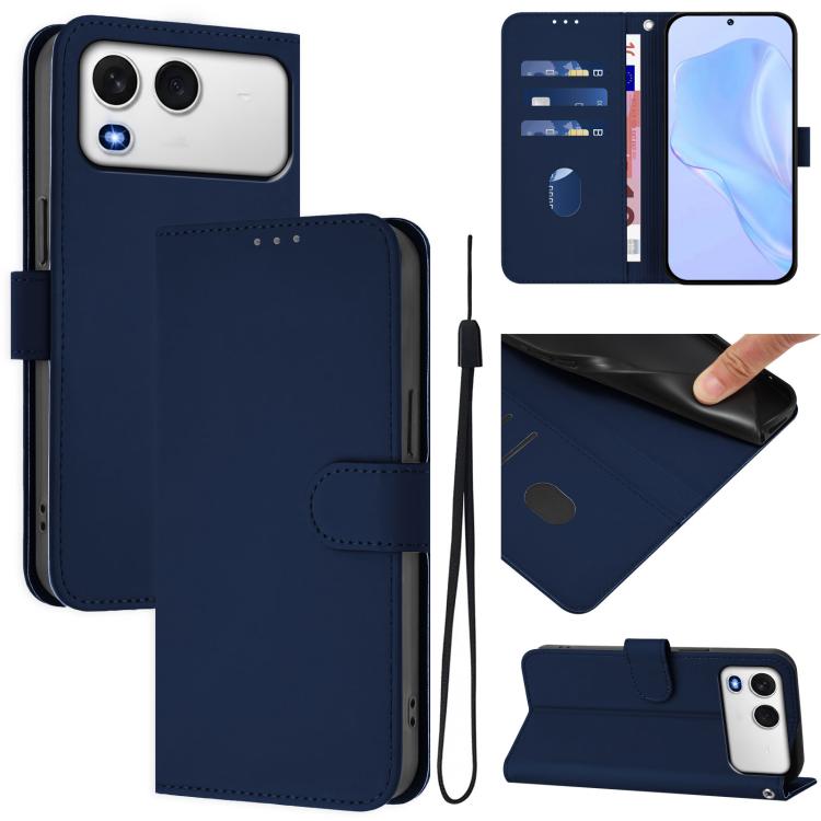 Skin Feel Solid Color Leather Phone Case with Lanyard, For itel A200 4G/A200+ 4G Global, For itel A95 5G