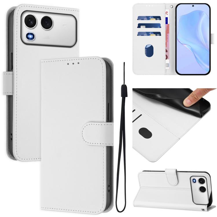 Skin Feel Solid Color Leather Phone Case with Lanyard, For itel A200 4G/A200+ 4G Global, For itel A95 5G