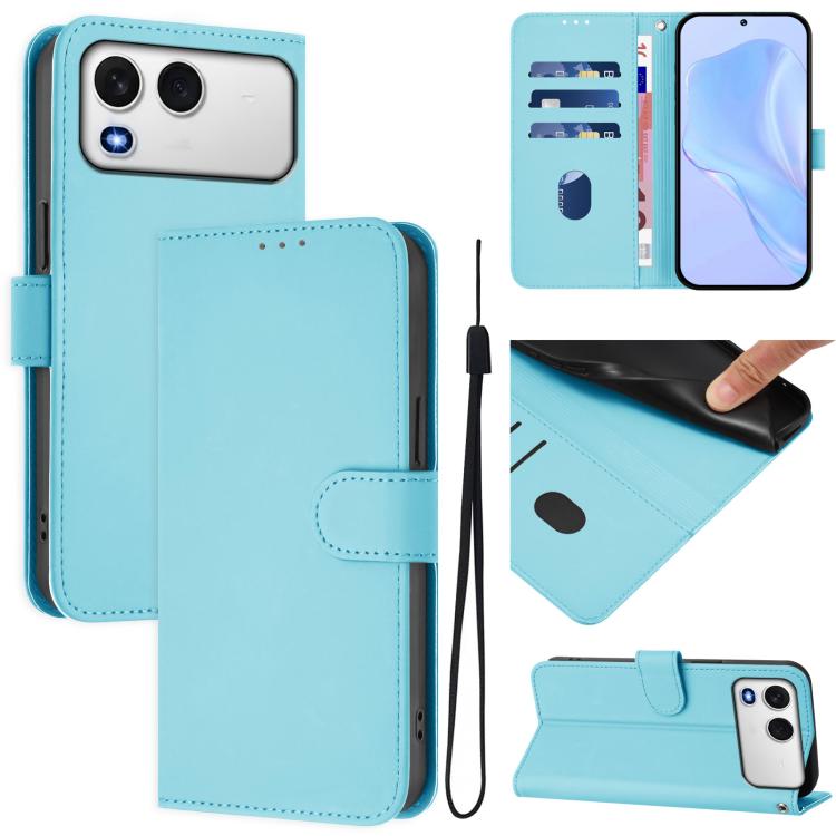 Skin Feel Solid Color Leather Phone Case with Lanyard, For itel A200 4G/A200+ 4G Global, For itel A95 5G