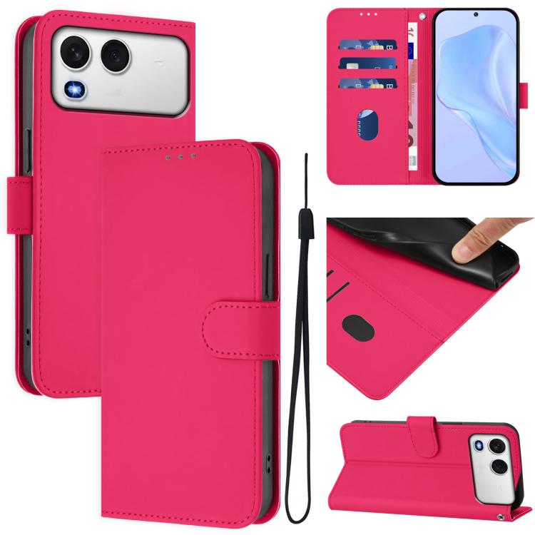 Skin Feel Solid Color Leather Phone Case with Lanyard, For itel A200 4G/A200+ 4G Global, For itel A95 5G