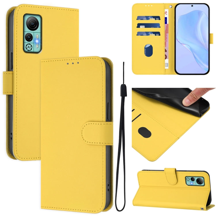 Skin Feel Solid Color Leather Phone Case with Lanyard, For Ulefone Note 14