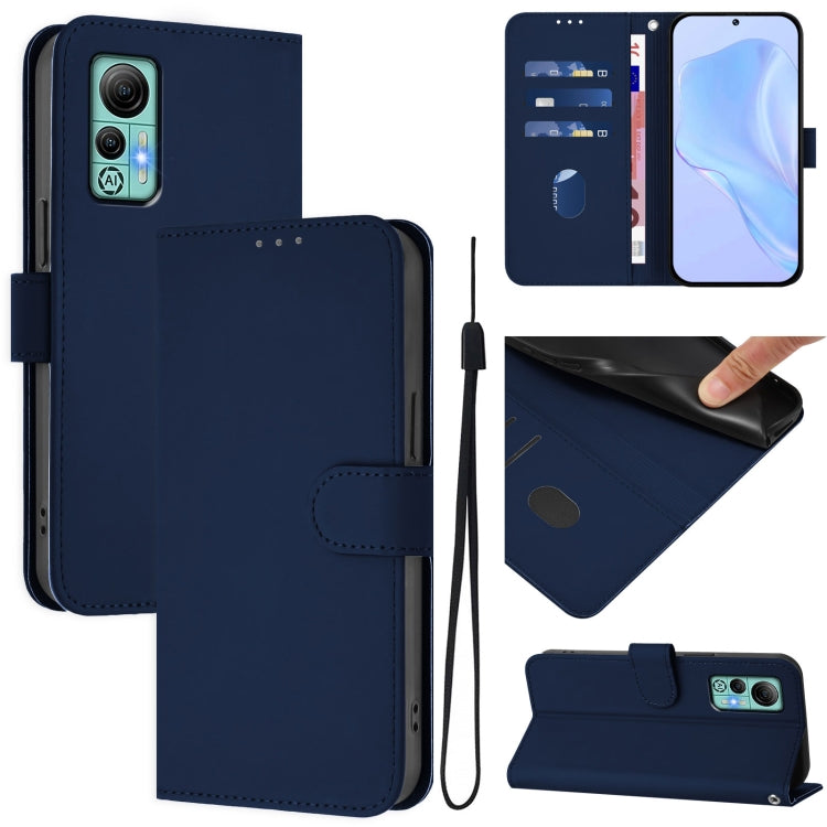 Skin Feel Solid Color Leather Phone Case with Lanyard, For Ulefone Note 14