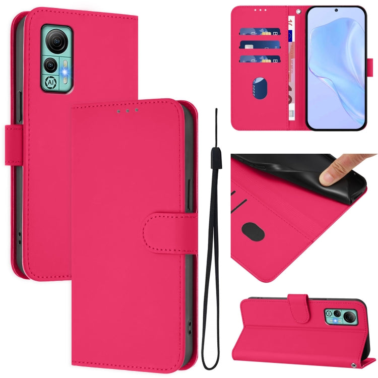 Skin Feel Solid Color Leather Phone Case with Lanyard, For Ulefone Note 14
