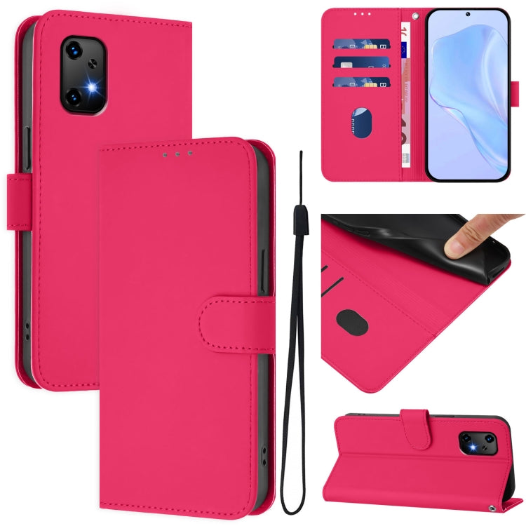 Skin Feel Solid Color Leather Phone Case with Lanyard, For Umidigi Bison X20, For Umidigi Power 7 / 7S