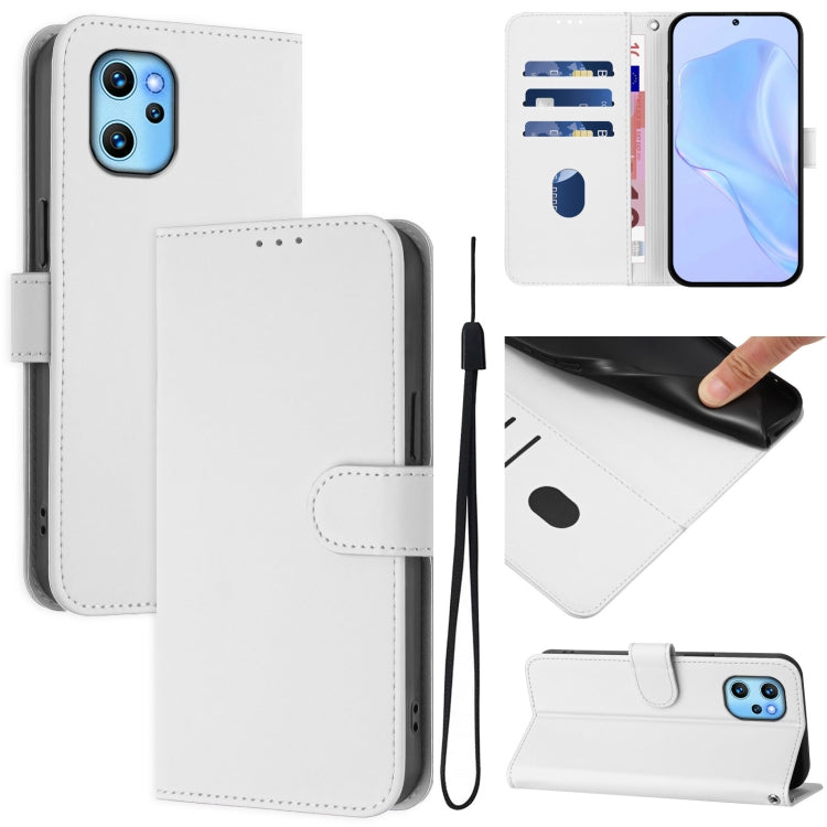Skin Feel Solid Color Leather Phone Case with Lanyard, For Umidigi Power 7 Max