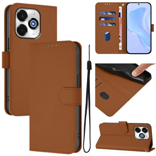 Skin Feel Solid Color Leather Phone Case with Lanyard, For Umidigi G100X 5G / 4G, For Umidigi G100 Pro