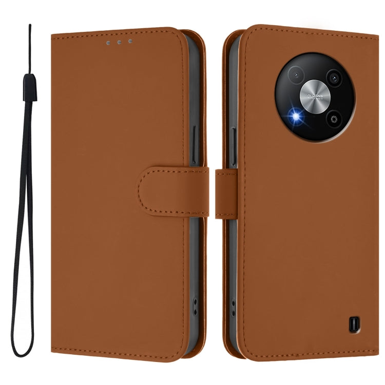 Skin Feel Solid Color Leather Phone Case with Lanyard, For ZTE Blade A73 5G, For ZTE Blade A73 4G